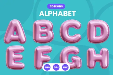 Balloon Alphabet 3D Icon Pack
