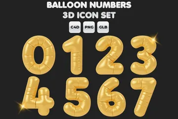 Balloon Numbers 3D Icon Pack