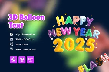 Balloon Text 3D Icon Pack