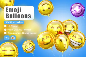 Balões de emojis Pacote de Icon 3D