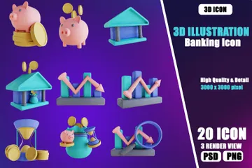 Bancario Paquete de Illustration 3D