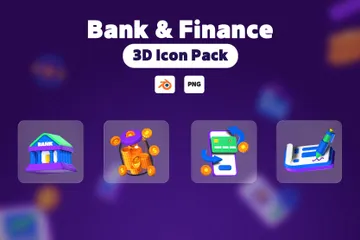 Banco y Finanzas Paquete de Icon 3D