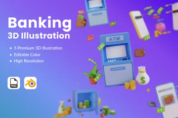 Bancaire Pack 3D Illustration