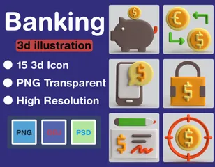 Bancaire 3D Icon Pack