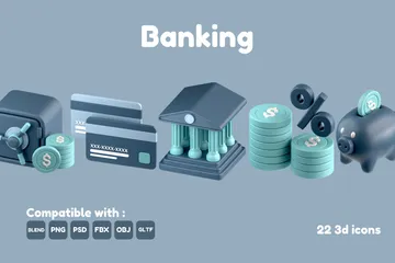 Bancário Pacote de Icon 3D
