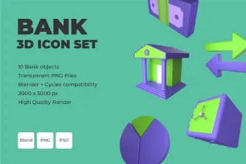 Banco Pacote de Icon 3D