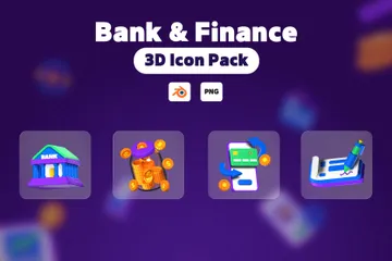 Banco e finanças Pacote de Icon 3D