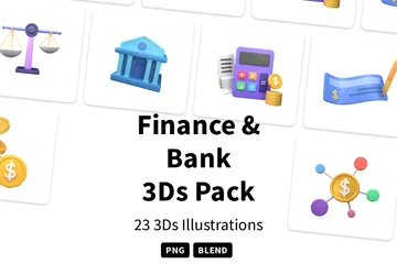 Finanzas y Banco 3D Icon Pack