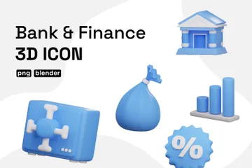 Banco y Finanzas Paquete de Icon 3D