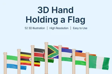Bandeiras dos países africanos Pacote de Icon 3D