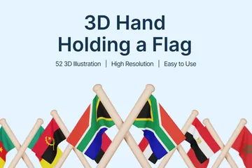 Bandeiras dos países africanos Pacote de Icon 3D