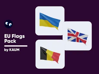 Banderas de Europa Paquete de Illustration 3D