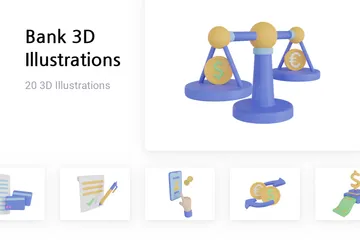 은행 3D Illustration 팩