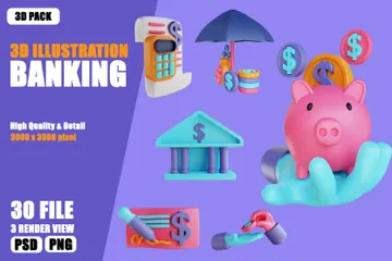 Bank 3D Illustration Pack