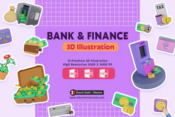 Bank And Finance 3D Icon Pack