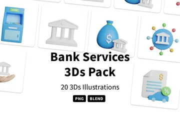 Bankdienstleistungen 3D Icon Pack