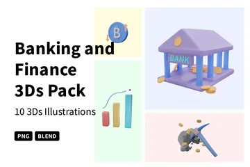 銀行・金融 3D Iconパック