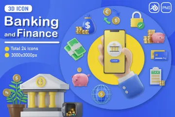 Banking And Finance 3D Icon Pack