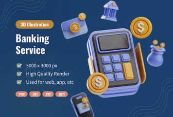 Banking Service 3D Icon Pack