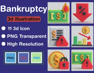 Bankruptcy 3D Icon Pack