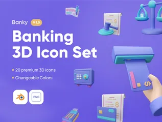 Bankwesen 3D Icon Pack