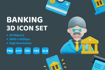 Bankwesen 3D Icon Pack