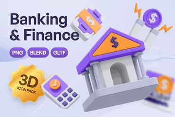 Banken und Finanzen 3D Icon Pack