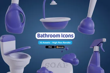 Baño e higiene Paquete de Icon 3D