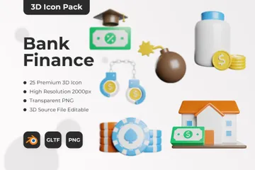 Financement bancaire Pack 3D Icon