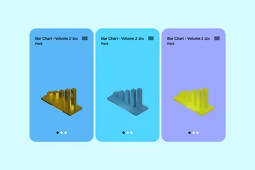 Bar Chart - Volume 2 3D Icon Pack