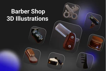 Barber Shop 3D Illustration Pack