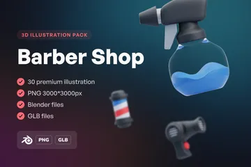 Barber Shop 3D Icon Pack