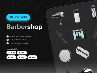 Barbershop 3D Icon Pack