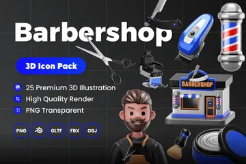 Barbershop 3D Icon Pack