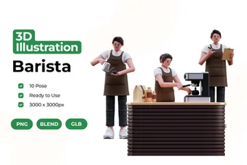 Barista 3D Illustration Pack