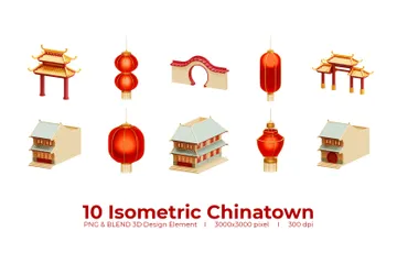 Barrio chino Paquete de Icon 3D