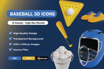 Baseball 3D Icon Pack