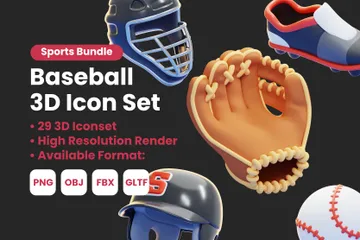 Baseball 3D Icon Pack