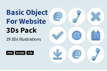 웹사이트의 기본 개체 3D Icon 팩