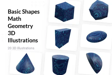 Basic Shapes Math Geometry 3D Illustration Pack