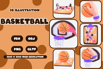バスケットボール 3D Iconパック