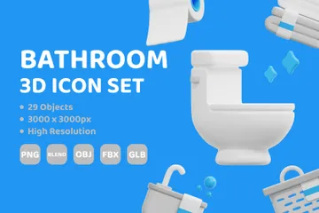 Bathroom 3D Icon Pack