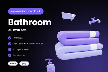 バスルーム 3D Iconパック