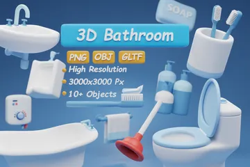 Bathroom 3D Icon Pack