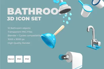 Bathroom 3D Icon Pack