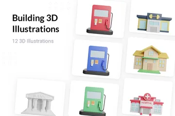 Bâtiment Pack 3D Illustration