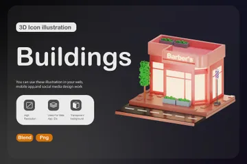 Bâtiment Pack 3D Illustration