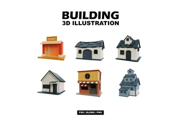 Bâtiment Pack 3D Illustration