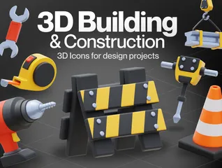 Construction de bâtiments Pack 3D Icon