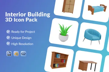 Bâtiment intérieur Pack 3D Icon